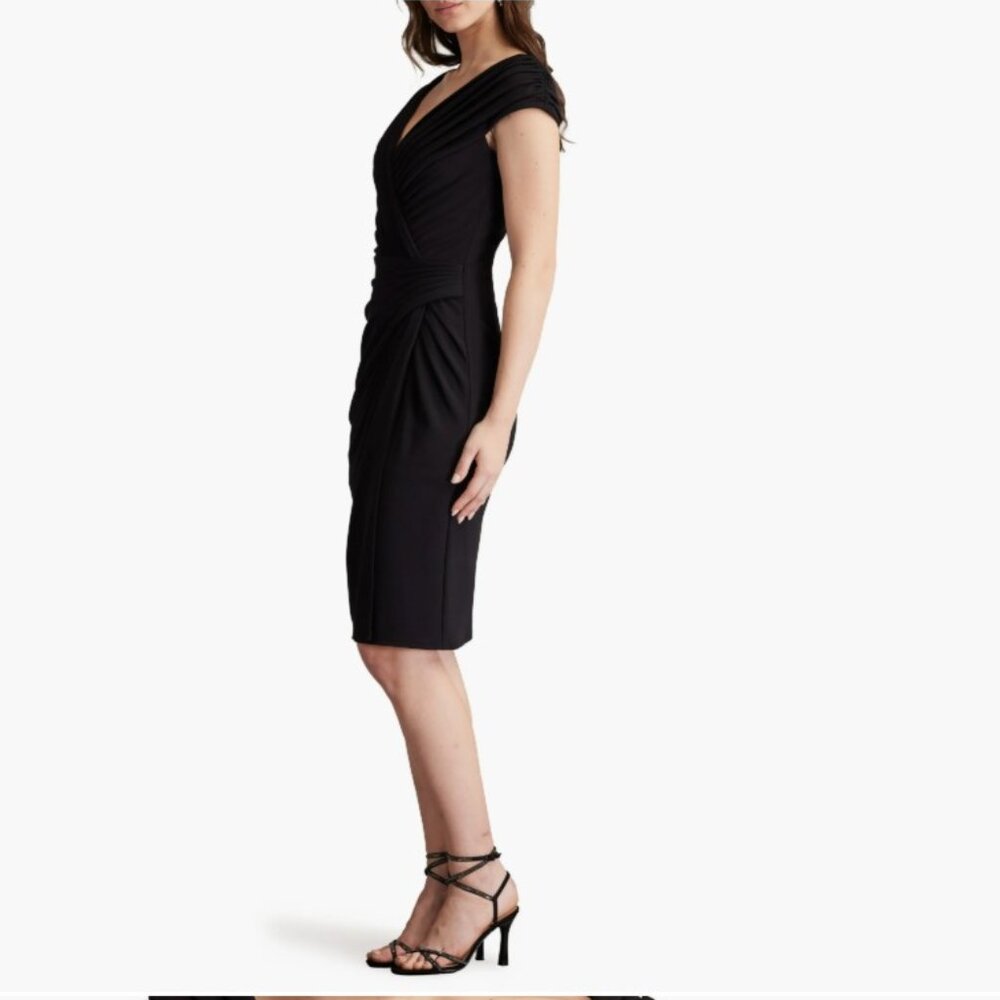 Tadashi Shoji Pleated Crepe Sheath Dress (XL) - Picture 4 of 11